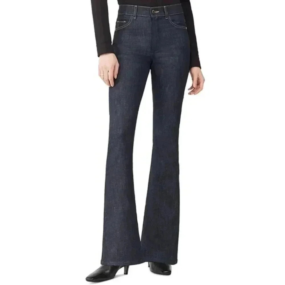 DL1961 DL Performance Bridget Instasculpt Boot 33" Jeans In Indigo Coated
